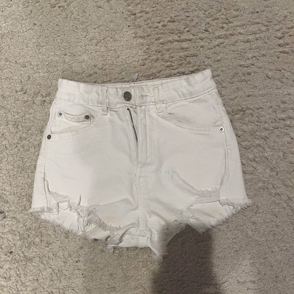 Zara white jeans shorts